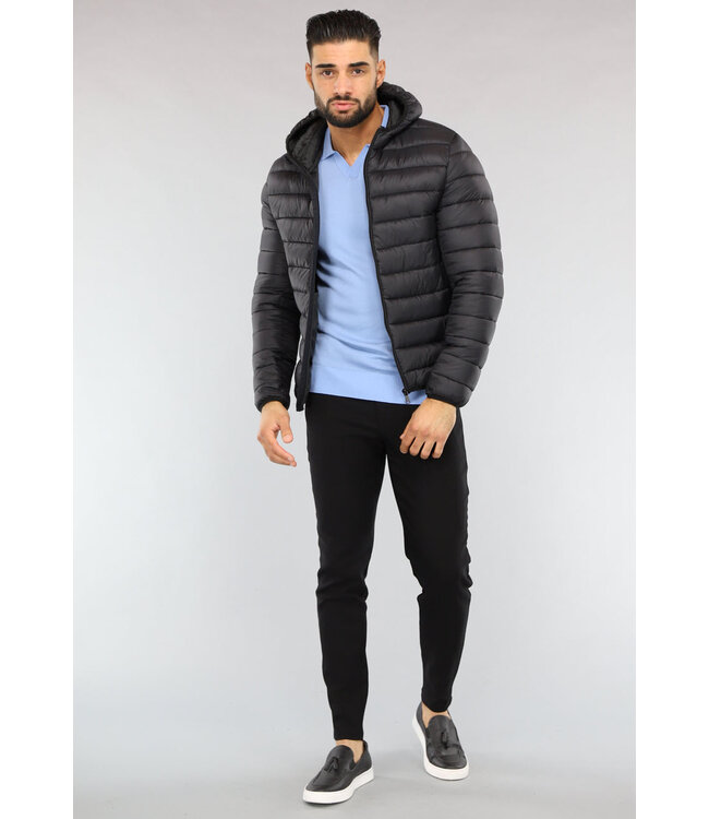 Zwarte Puffer Heren Jas met Capuchon
