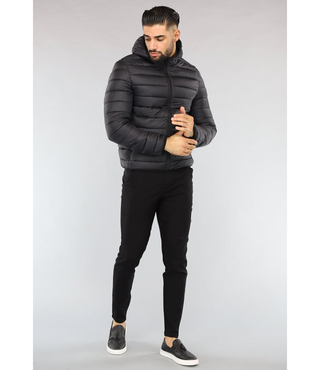 Zwarte Puffer Heren Jas met Capuchon