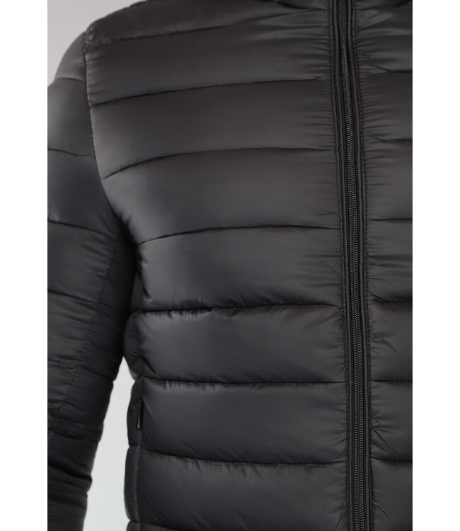 Zwarte Puffer Heren Jas met Capuchon