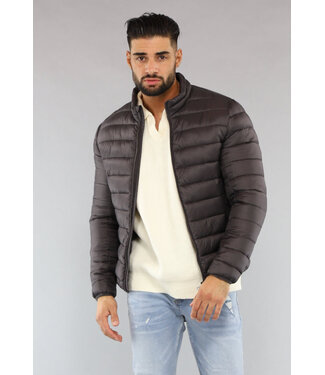 NEW2903 Heren Puffer Jack in Donkergrijs