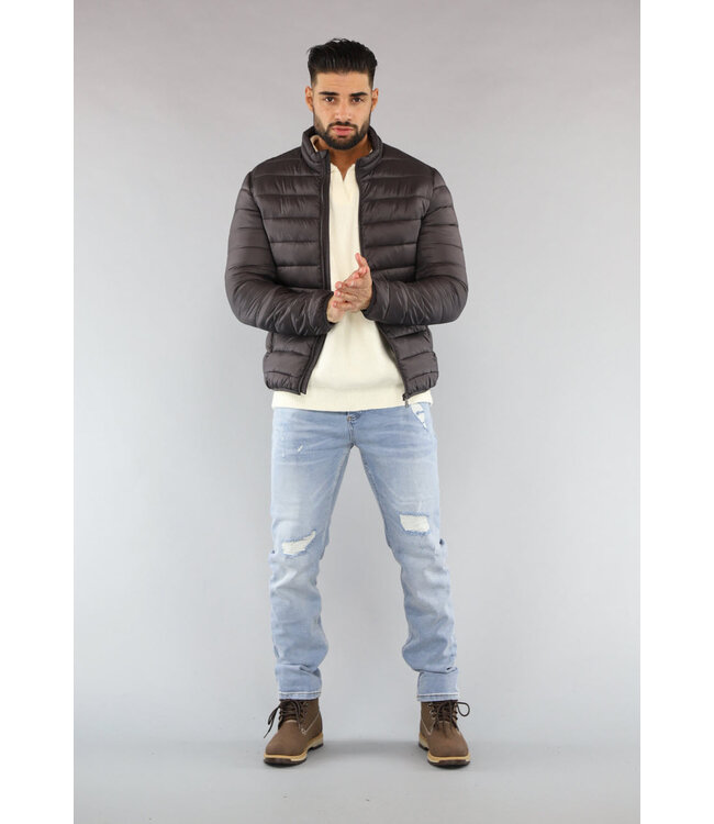 Heren Puffer Jack in Donkergrijs