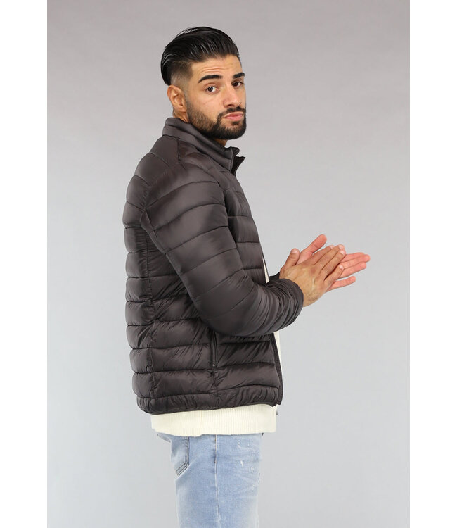 Heren Puffer Jack in Donkergrijs