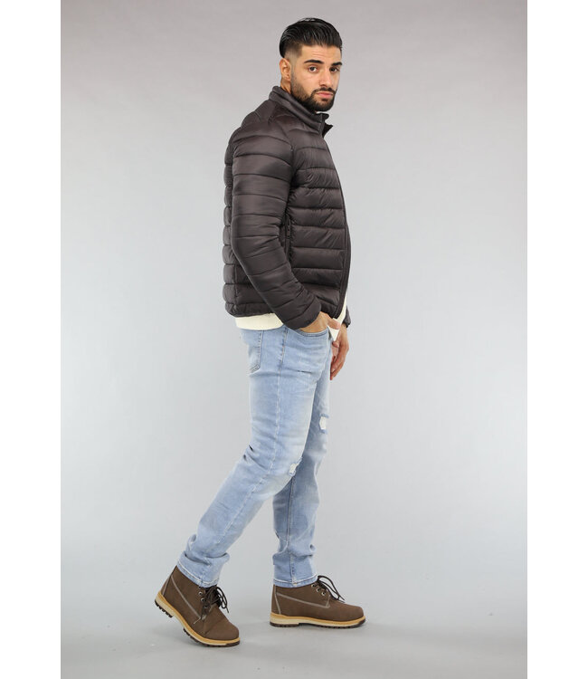 Heren Puffer Jack in Donkergrijs