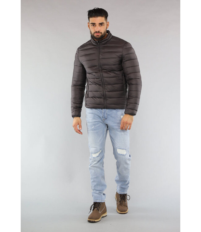 Heren Puffer Jack in Donkergrijs