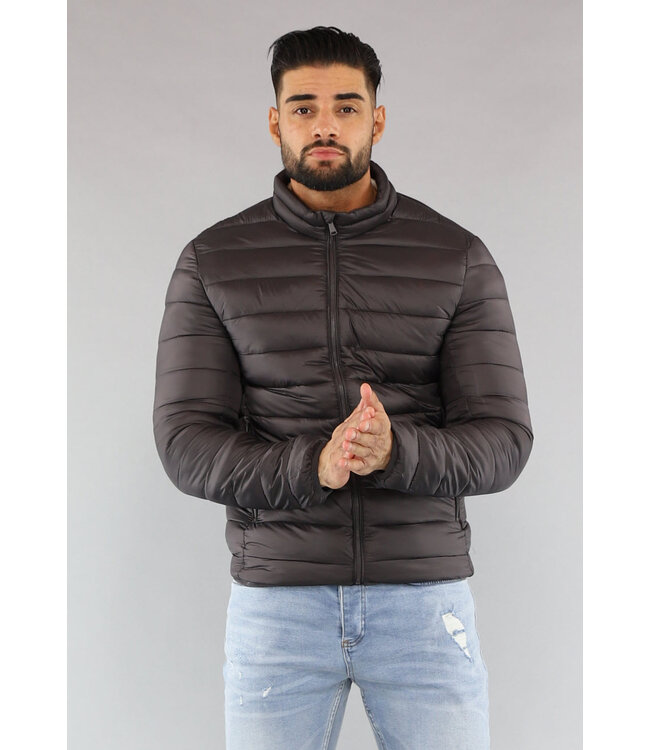 Heren Puffer Jack in Donkergrijs