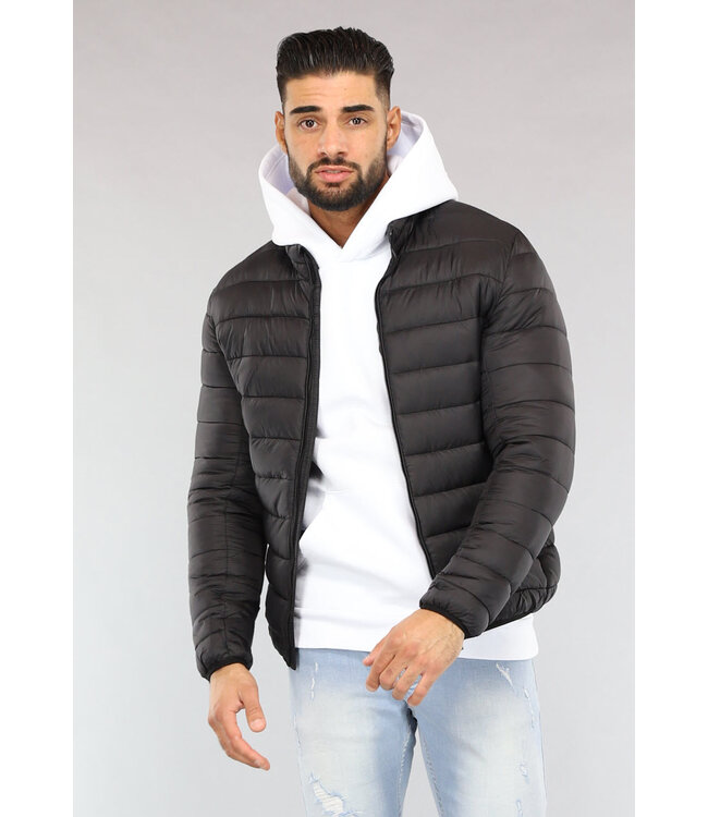 Zwarte Basic Heren Puffer Jas