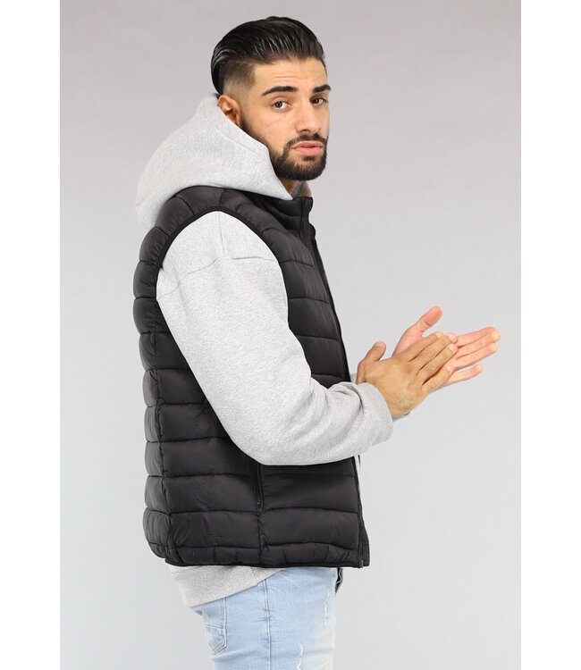 Zwarte Basic Gewatteerde Heren Bodywarmer