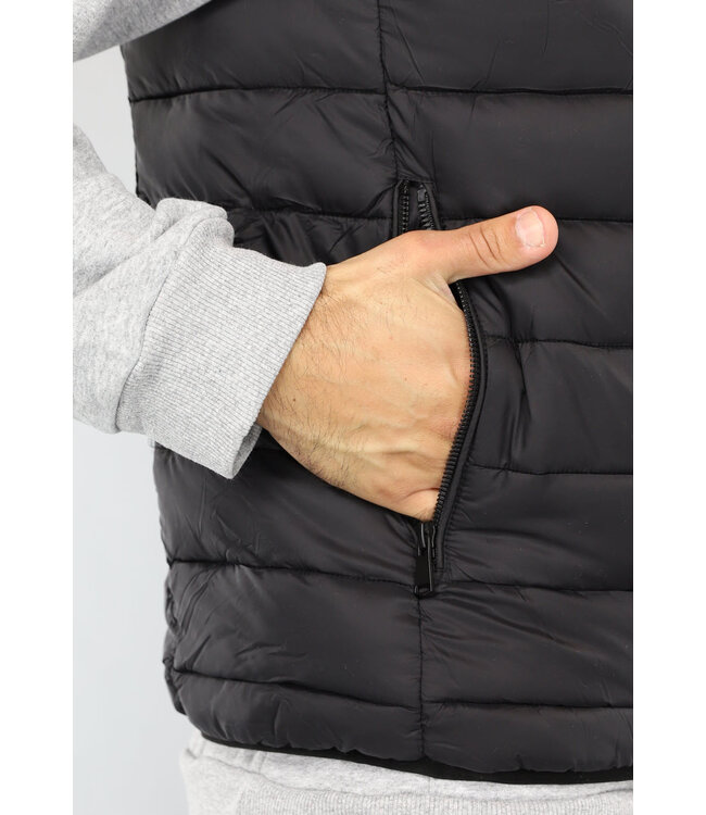 Zwarte Basic Gewatteerde Heren Bodywarmer