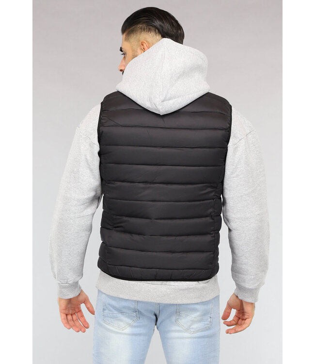 Zwarte Basic Gewatteerde Heren Bodywarmer