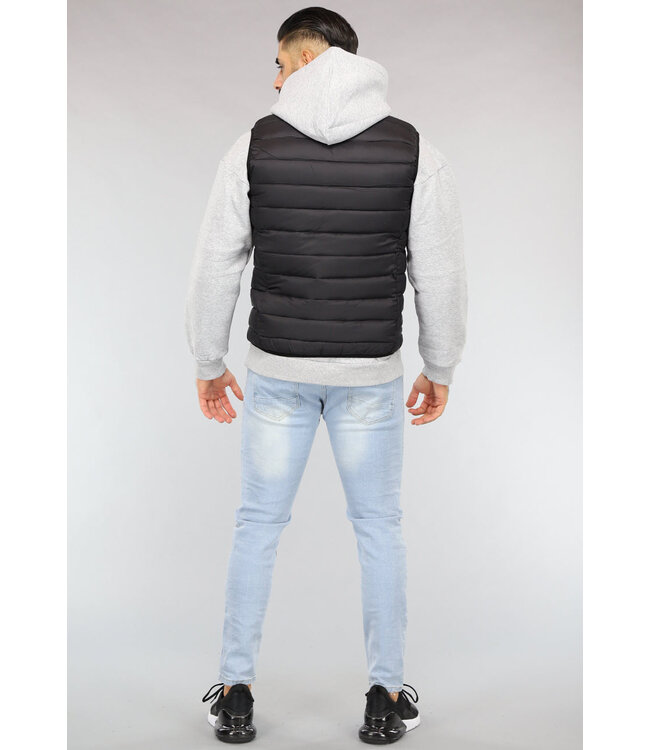 NEW2903 Zwarte Basic Gewatteerde Heren Bodywarmer