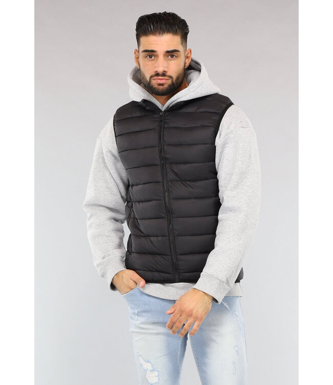 Zwarte Basic Gewatteerde Heren Bodywarmer