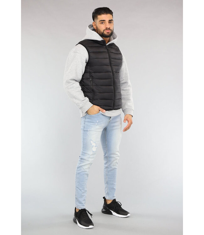 Zwarte Basic Gewatteerde Heren Bodywarmer
