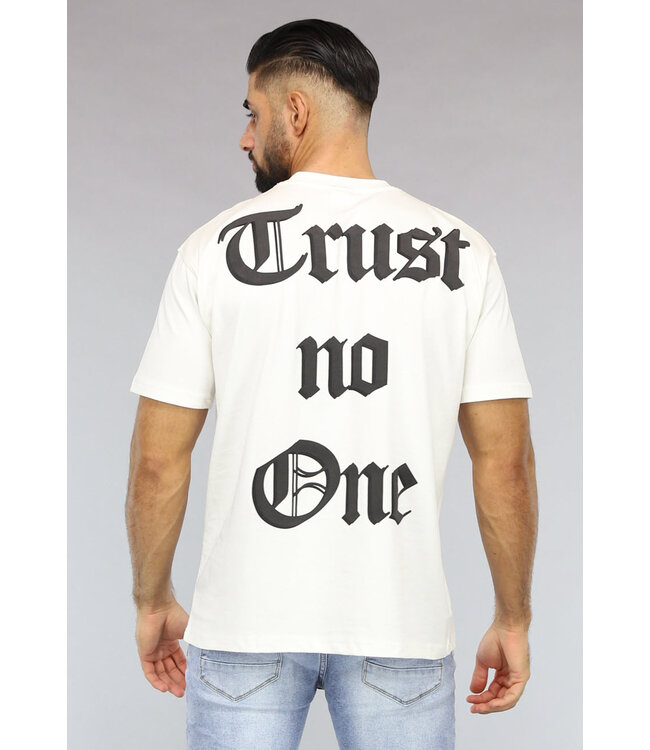 NEW2903 Trust No One Heren T-Shirt in Ecru