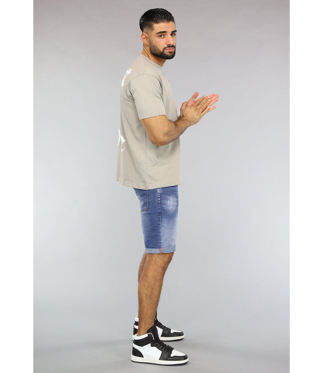 Taupe Heren T-Shirt met Trust No One Print