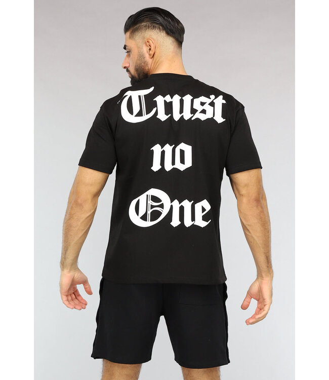 NEW2903 Zwart Heren Trust No One T-Shirt