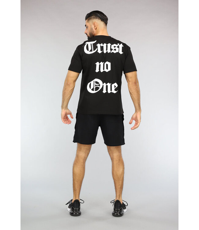 Zwart Heren Trust No One T-Shirt
