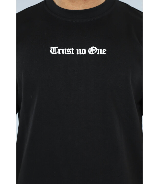 NEW2903 Zwart Heren Trust No One T-Shirt