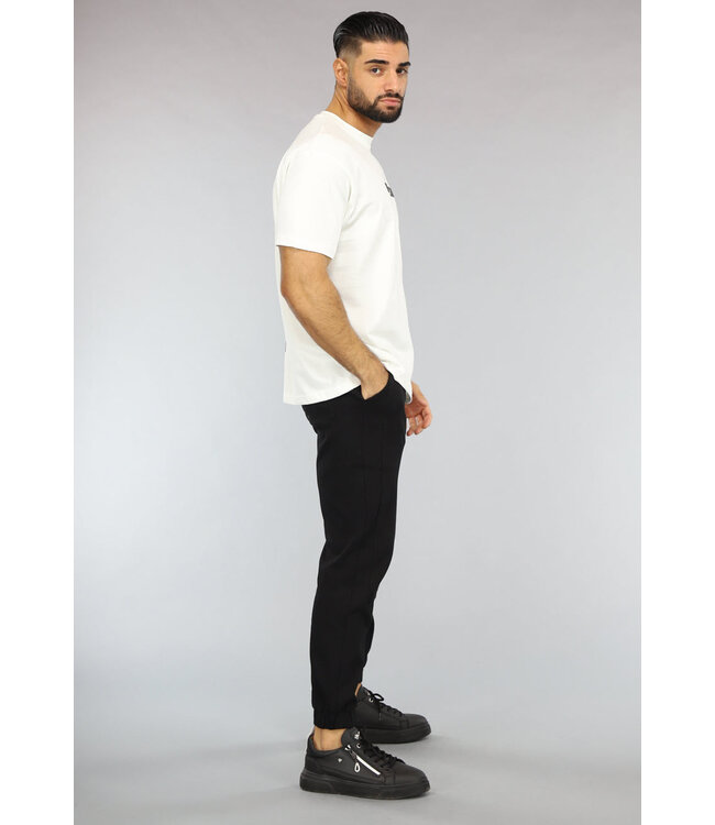 Ecru Heren Korte Mouwen T-Shirt met Print