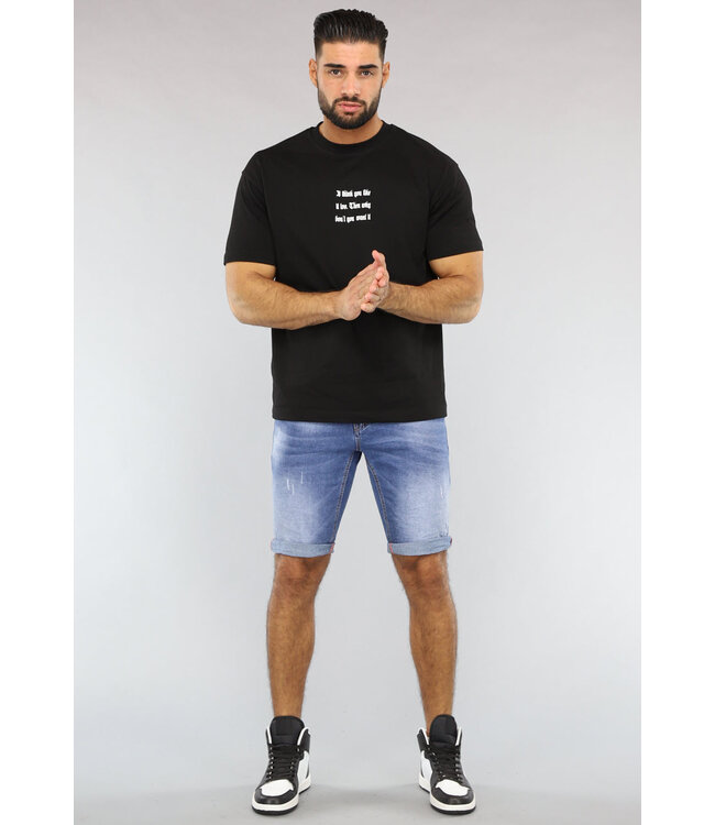 Zwart Heren T-Shirt met Grafische Tekst