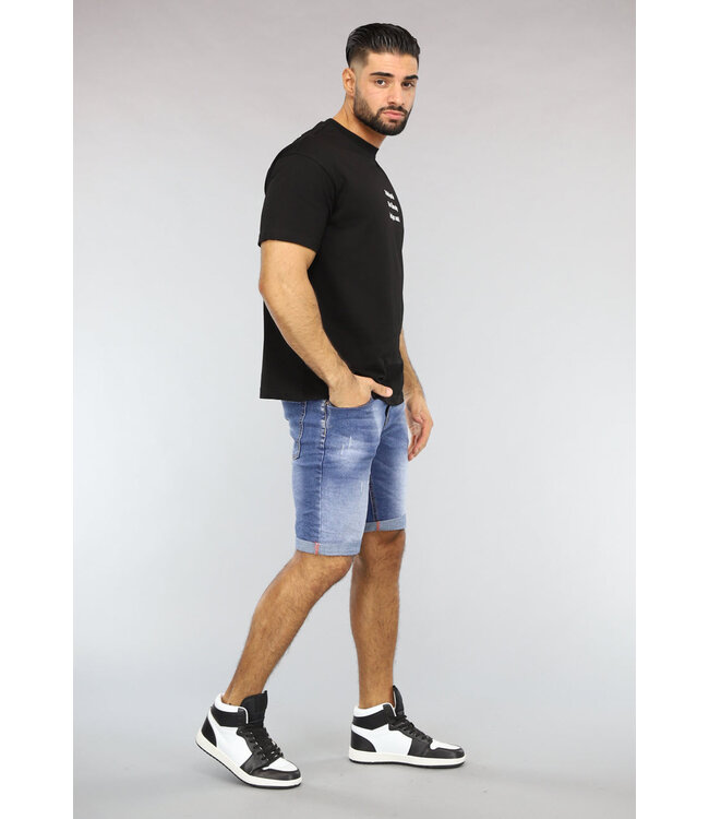 Zwart Heren T-Shirt met Grafische Tekst