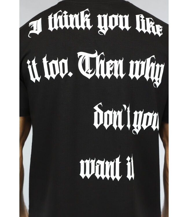 Zwart Heren T-Shirt met Grafische Tekst