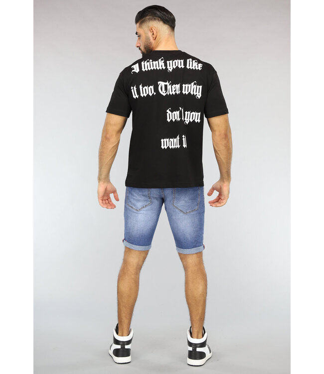 Zwart Heren T-Shirt met Grafische Tekst