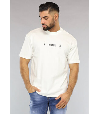 Crème Heren T-Shirt met Beer Print