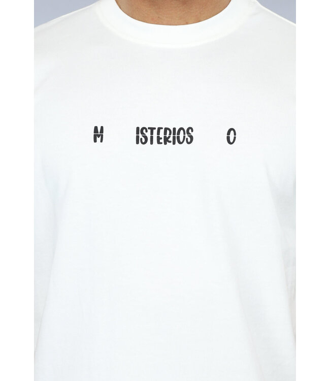 Crème Heren T-Shirt met Beer Print