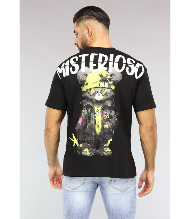 Zwart Heren T-Shirt met Witte Tekst