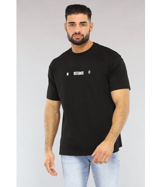Zwart Heren T-Shirt met Witte Tekst