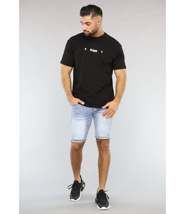 Zwart Heren T-Shirt met Witte Tekst