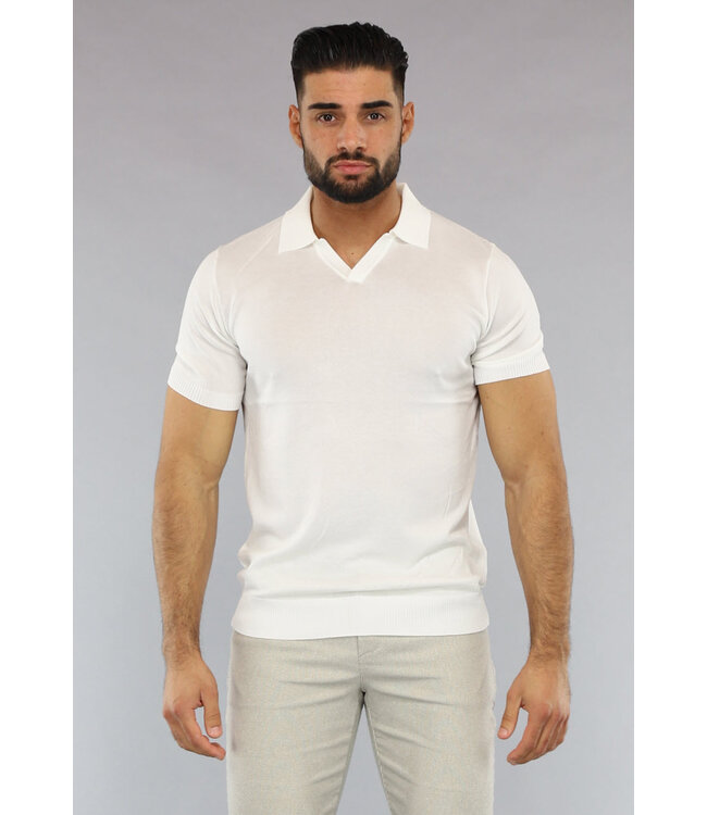 Witte Heren Top met Kraagje