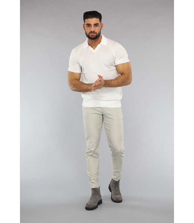 Witte Heren Top met Kraagje