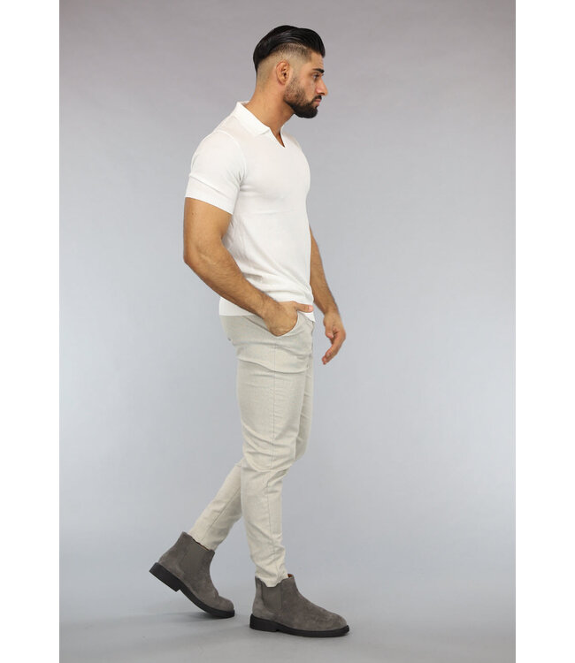 Witte Heren Top met Kraagje