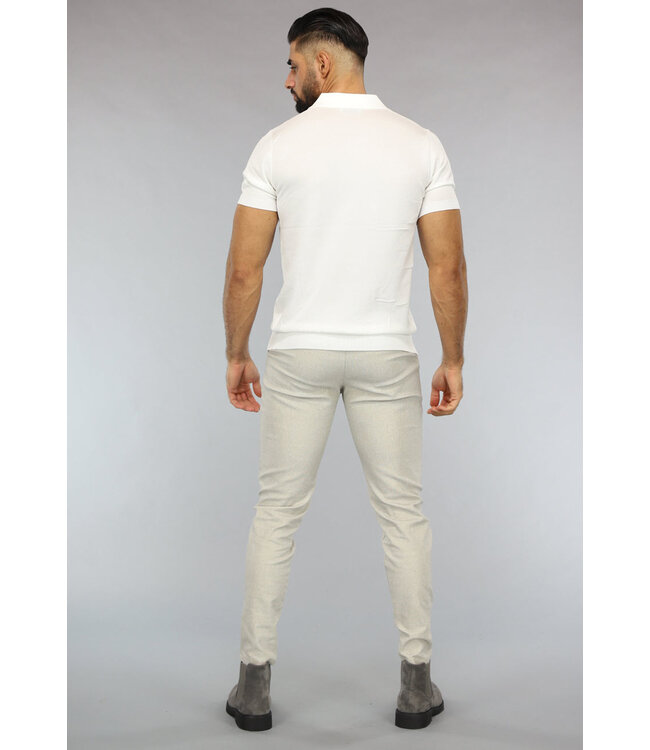Witte Heren Top met Kraagje