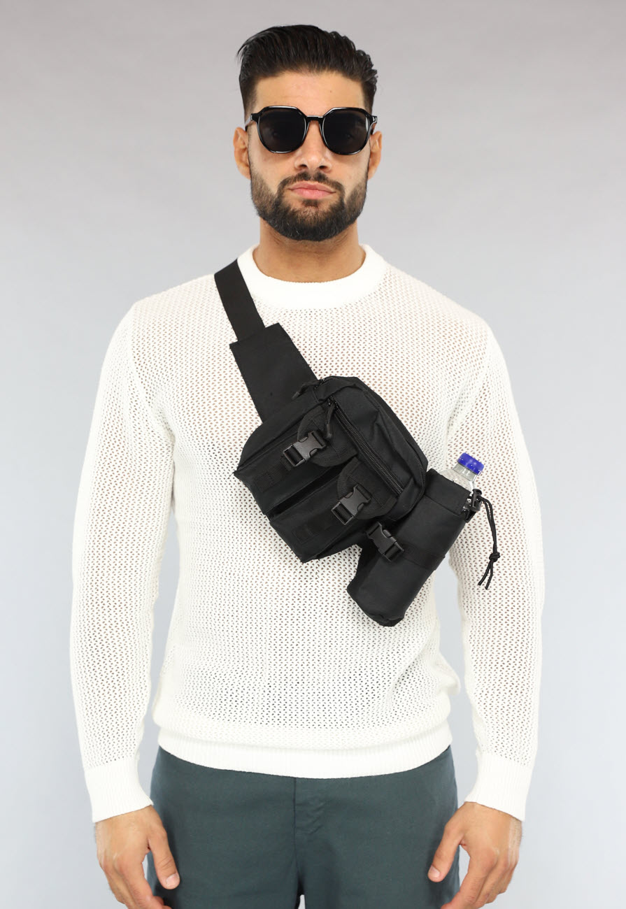 Crossbody Tas Tasje Mannen Zwarte Heren Festival Crossbody Tas