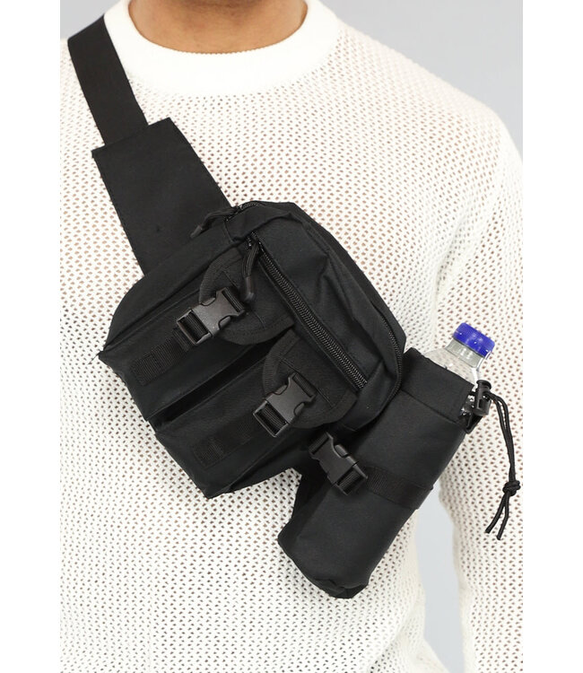 Zwarte Heren Festival Crossbody Tas