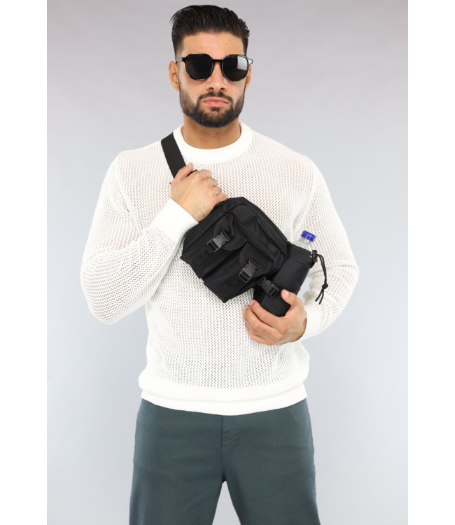 Zwarte Heren Festival Crossbody Tas