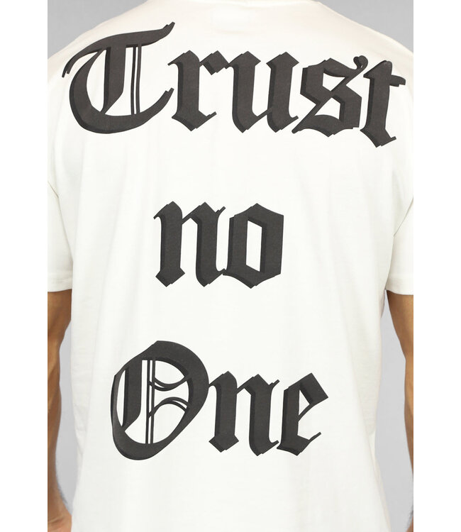 NEW2903 Trust No One Heren T-Shirt in Ecru