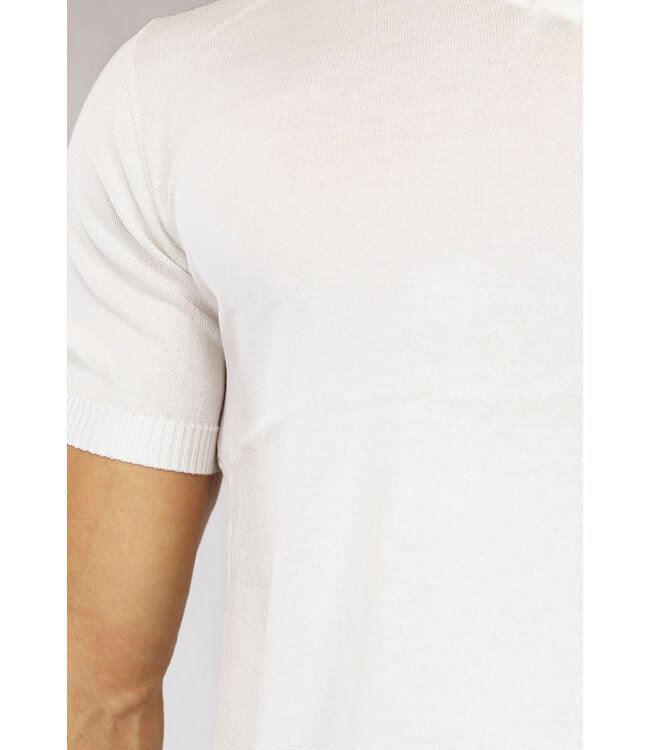 Witte Heren Top met Kraagje