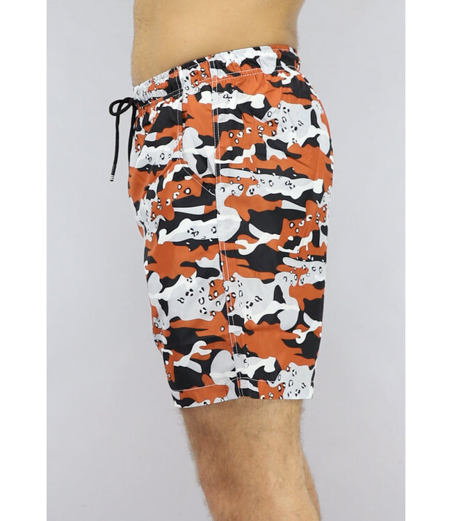 Oranje Camouflage-  en Panterprint Zwem Short