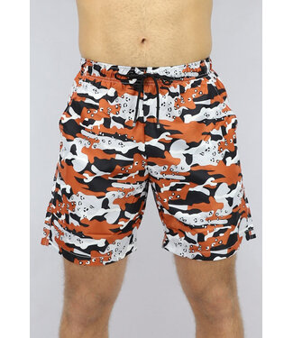 Oranje Camouflage-  en Panterprint Zwem Short