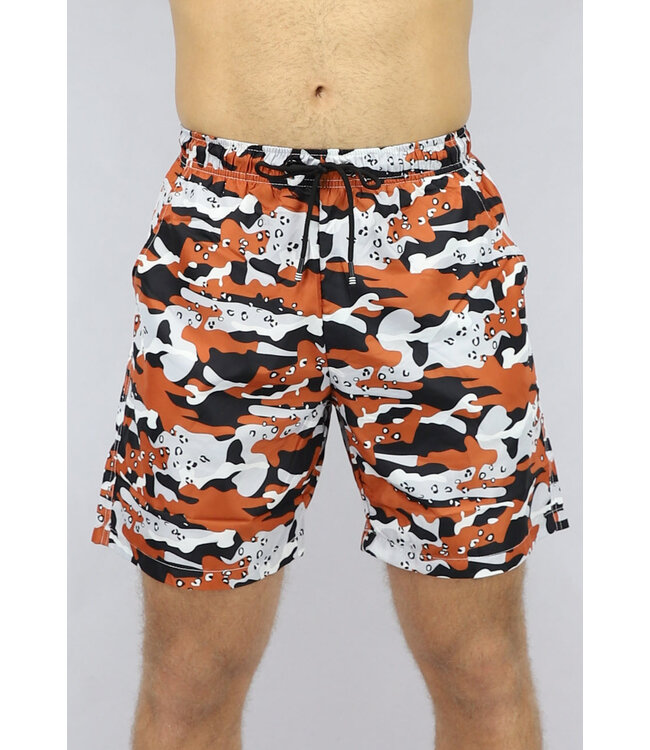 Oranje Camouflage-  en Panterprint Zwem Short