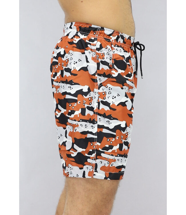 Oranje Camouflage-  en Panterprint Zwem Short