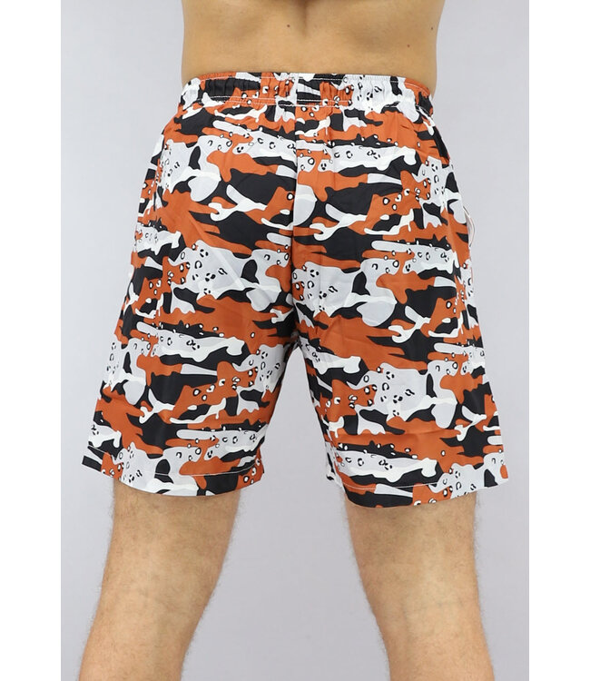 Oranje Camouflage-  en Panterprint Zwem Short