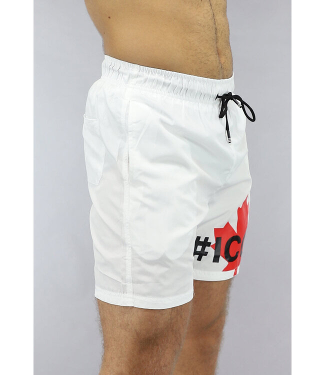 Witte Mannen Zwembroek met Opdruk