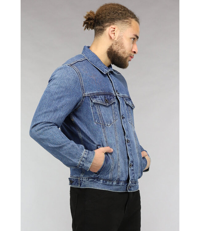 Donkerblauw Denim Heren Jack met Steekzakken