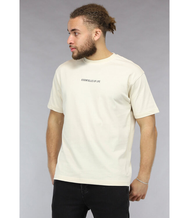 Heren Essentielles of Life T Shirt in Beige