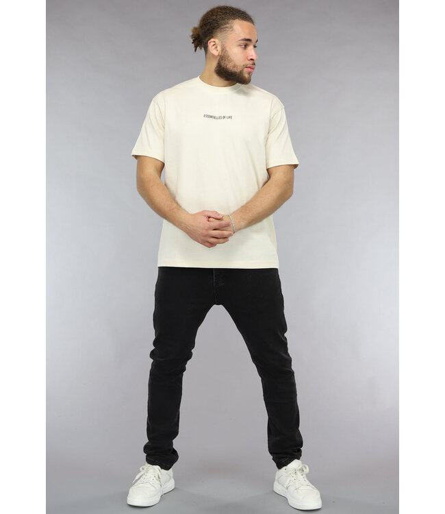 Heren Essentielles of Life T Shirt in Beige