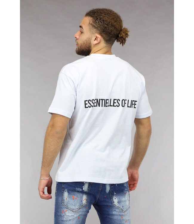 Wit Heren Essentielles of Life T Shirt